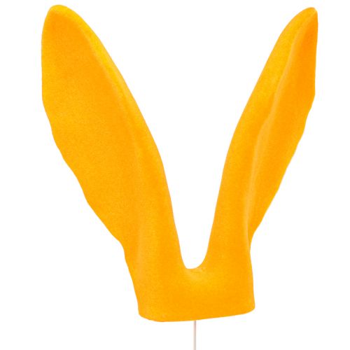 Floristik24 Orejas de conejo decorativas varilla amarilla dorada decoración de Pascua flocada Al. 56 cm