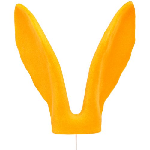 Artículo Orejas de conejo decorativas varilla amarilla dorada decoración de Pascua flocada Al. 56 cm