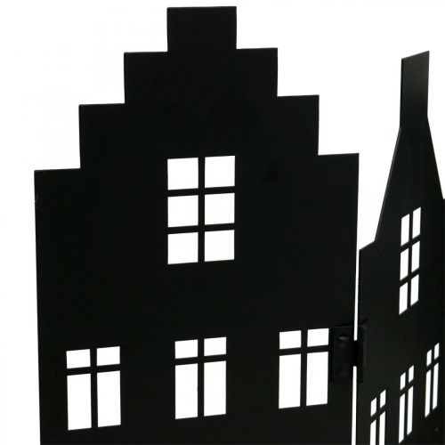 Floristik24 Decoración navideña silueta ciudad metal negro 74×36cm