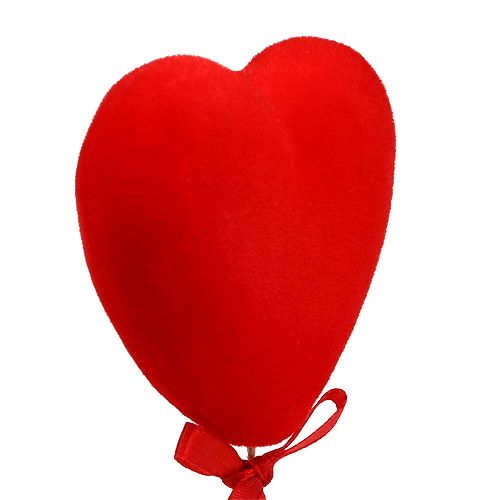 Artículo Deco corazón flocado 8cm 12pcs