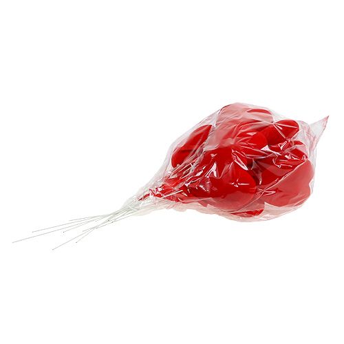 Floristik24 Deco corazón flocado 8cm 12pcs