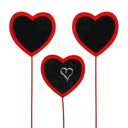 Floristik24 Deco corazón para etiquetar rojo 9cm x 9cm 12pcs