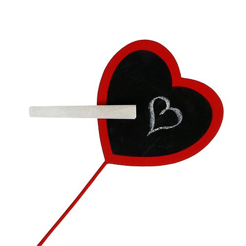 Floristik24 Deco corazón para etiquetar rojo 9cm x 9cm 12pcs