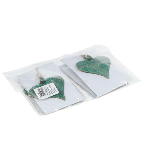 Floristik24 Corazón decorativo para colgar metal 6 piezas
