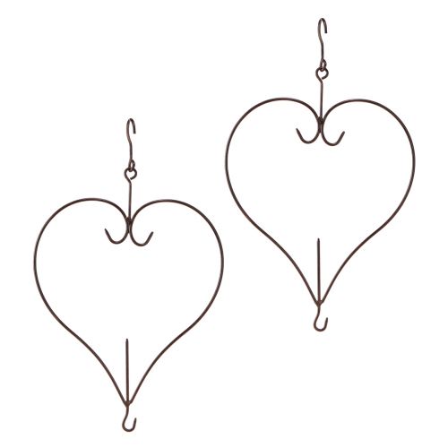 Floristik24 Corazón decorativo para colgar de metal en marrón oscuro Al. 38 cm 2 piezas