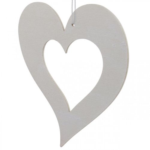 Floristik24 Corazones decorativos para colgar corazón de madera rojo/blanco 12cm 12uds