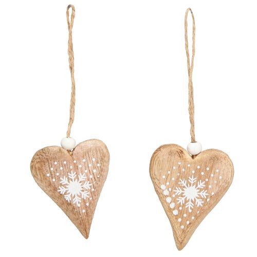 Artículo Corazones decorativos para colgar adornos para árboles de Navidad madera 6cm 8 piezas