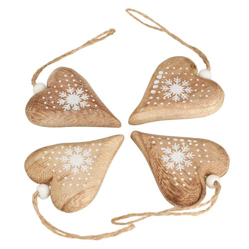 Artículo Corazones decorativos para colgar adornos para árboles de Navidad madera 6cm 8 piezas
