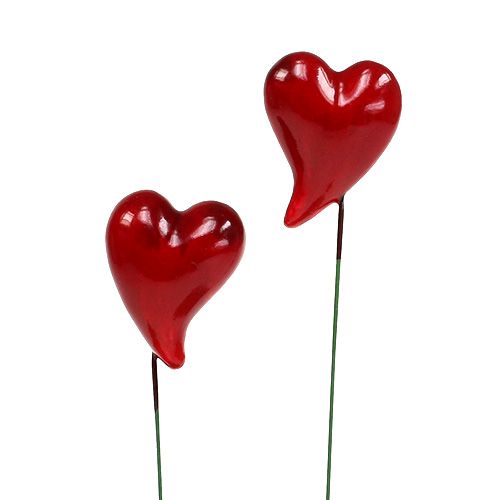 Floristik24 Corazones decorativos para pegar rojo 5cm 24pcs