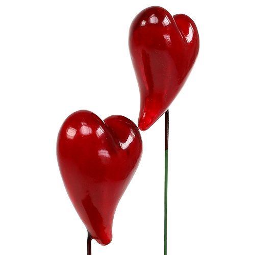 Floristik24 Corazones decorativos para pegar rojo 5cm 24pcs