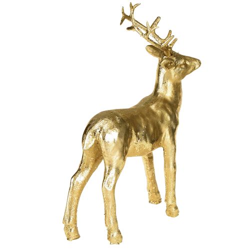 Artículo Figura decorativa de ciervo de pie, reno, dorado, 10,5×4,5×16 cm, 2 piezas