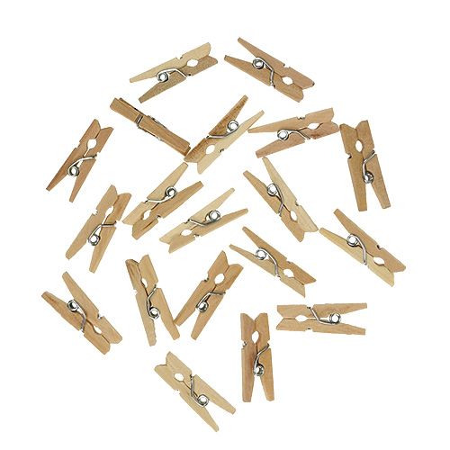 Floristik24 Pinzas de madera decorativas 2,5cm natural 300p