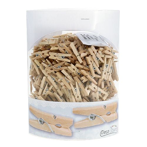 Floristik24 Pinzas de madera decorativas 2,5cm natural 300p