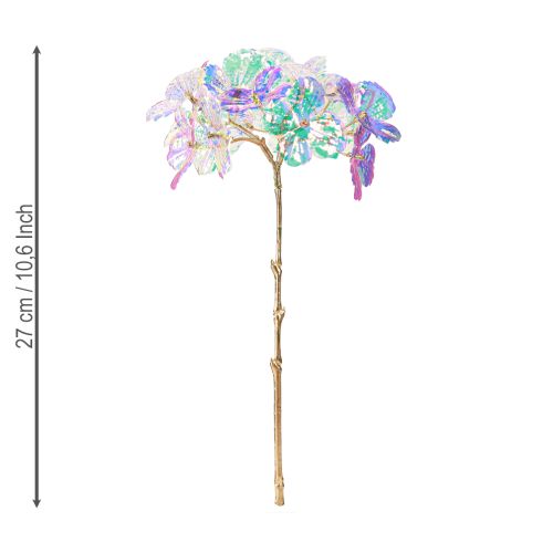 Artículo Hortensia decorativa iridiscente flor artificial Navidad 27cm 4 piezas