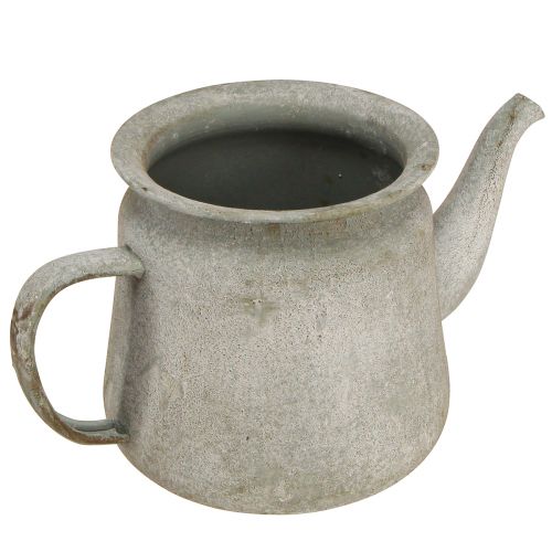 Artículo Maceta decorativa metal vintage tetera gris 24×14×14cm