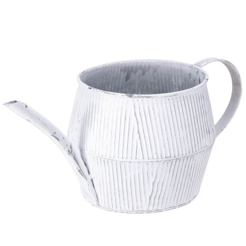 Floristik24 Jarra decorativa de metal en color blanco vintage 28cmx13cmx12,5cm