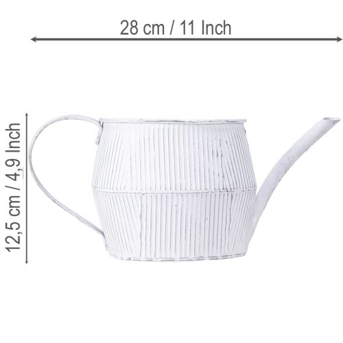 Artículo Jarra decorativa de metal en color blanco vintage 28cmx13cmx12,5cm