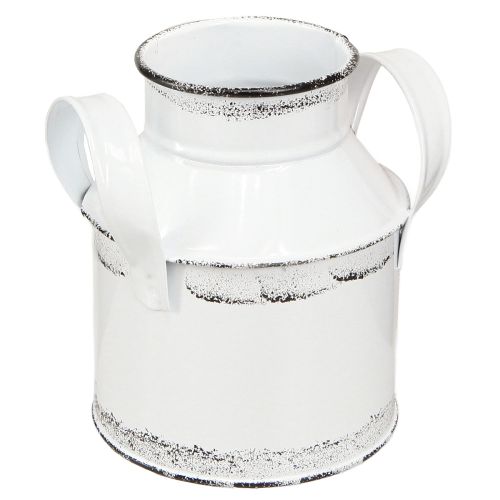 Artículo Jarra decorativa con asas metal blanco, negro H13cm 2uds