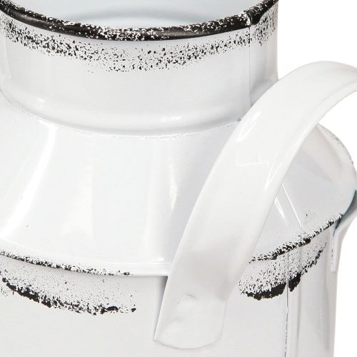 Artículo Jarra decorativa con asas metal blanco, negro H13cm 2uds
