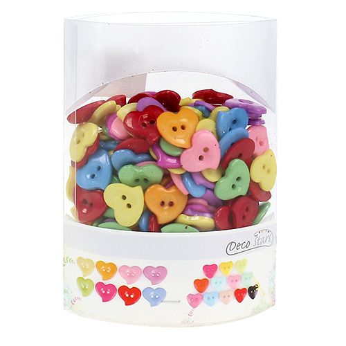 Floristik24 Botones decorativos en forma de corazón Ø2,2cm 200pcs.