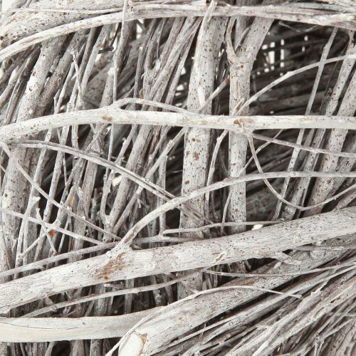 Artículo Corona decorativa de ramas de olmo lavadas en blanco y gris Ø40cm