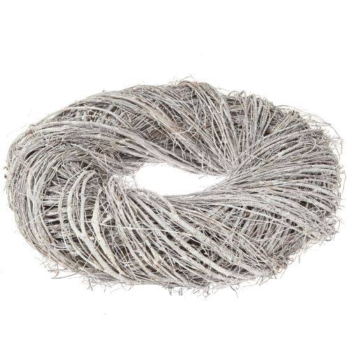 Artículo Corona decorativa de ramas de olmo lavadas en blanco y gris Ø40cm