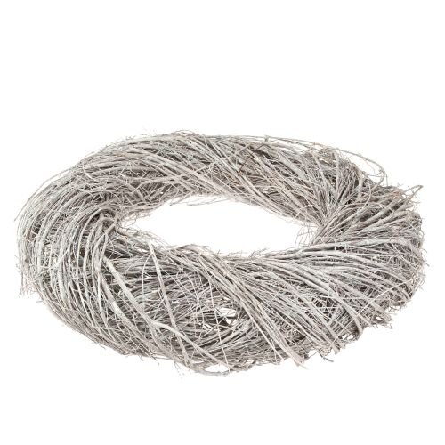 Artículo Corona decorativa ramas grandes de olmo blanco-gris lavado Ø50cm