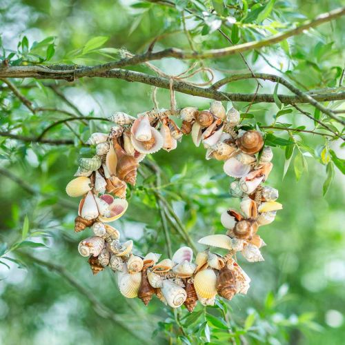 Floristik24 Guirnalda decorativa conchas y caracoles decoración marítima natural Ø30cm