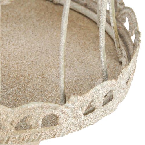 Artículo Corona decorativa a pie decoración metal vintage gris 34/66cm juego de 2 piezas