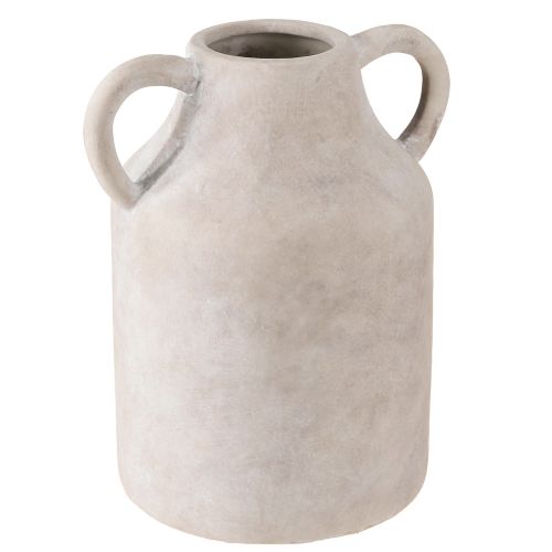 Artículo Macetero decorativo tipo jarra de cerámica en color beige Ø14,5cm H22cm