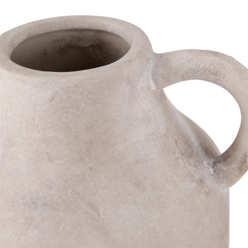 Artículo Macetero decorativo tipo jarra de cerámica en color beige Ø14,5cm H22cm