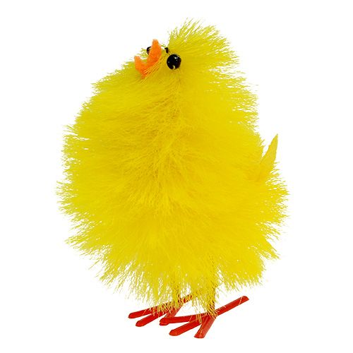 Floristik24 Pollitos decorativos de chenilla amarillo 6.5cm 6pcs