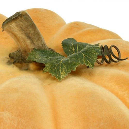 Floristik24 Calabaza decorativa flocada decoración otoño naranja claro Ø30cm