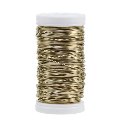 Floristik24 Alambre Deco Esmaltado Oro Ø0.50mm 50m 100g