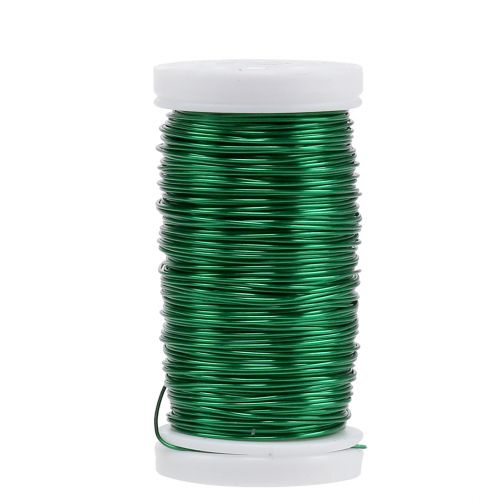 Floristik24 Alambre Deco Esmaltado Verde Ø0.50mm 50m 100g