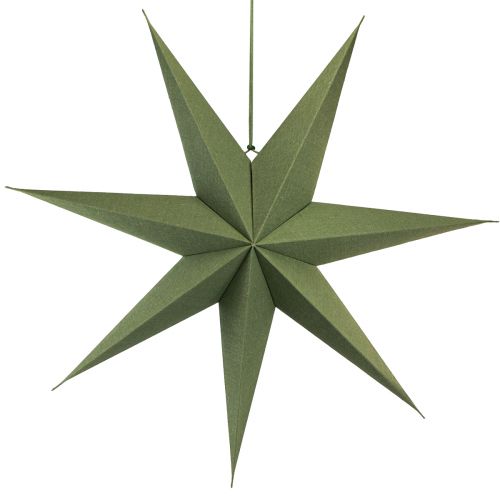 Lámpara decorativa estrella de papel para colgar yute verde 75x20cm