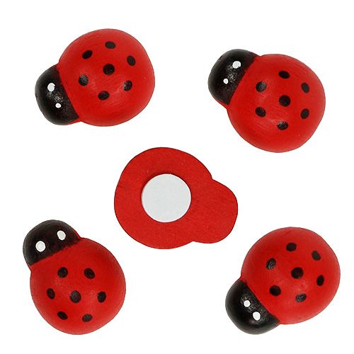 Floristik24 Mariquitas decorativas para pegar 2,5cm rojo 72ud