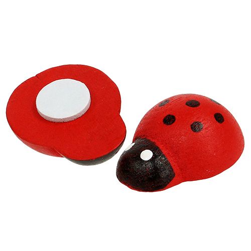 Artículo Mariquitas decorativas para pegar 2,5cm rojo 72uds