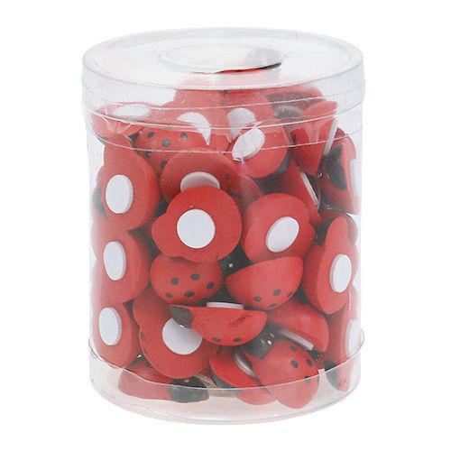 Artículo Mariquitas decorativas para pegar 2,5cm rojo 72uds