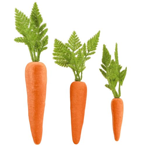 Floristik24 Zanahorias decorativas Zanahorias flocadas Al 27 cm–37 cm en juego de 6