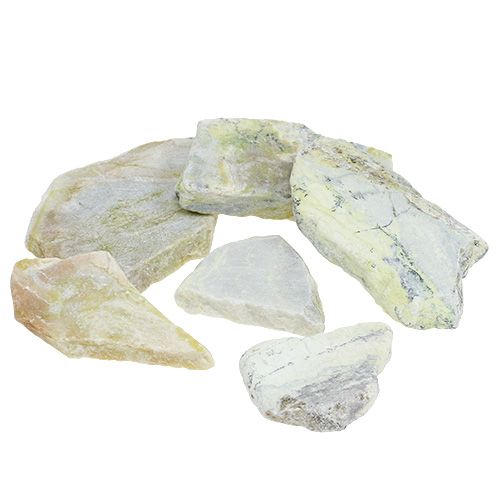 Floristik24 Piedras decorativas mosaico verde grisáceo mate 3cm - 8cm 1kg