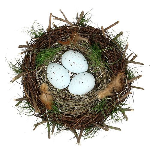 Floristik24 Deco nido con huevos Ø30cm 1ud