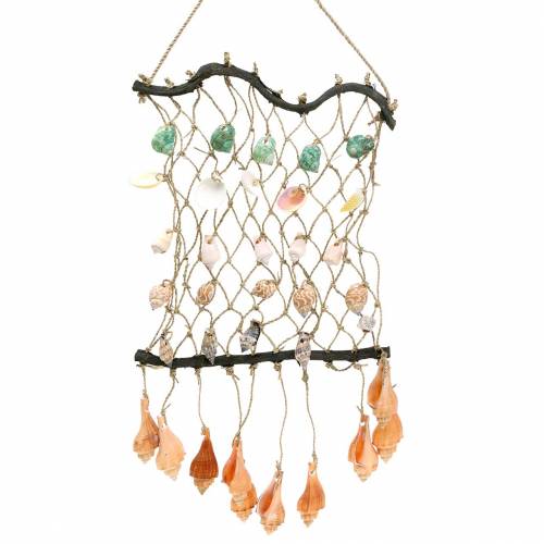 Floristik24 Red decorativa para colgar con conchas naturales 25×45cm