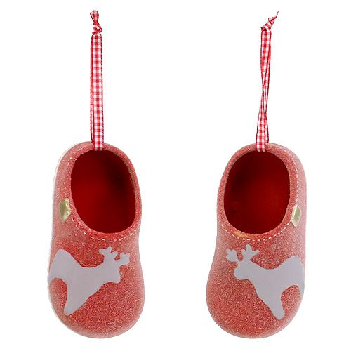 Pantuflas decorativas 13cm rojo 4ud | Floristik24.es
