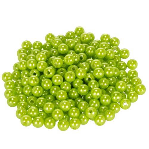 Cuentas decorativas, verde manzana, Ø8 mm, 250 unidades