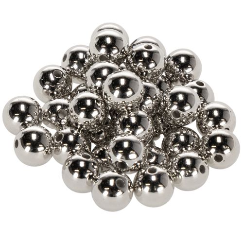 Cuentas decorativas, color plata metalizado, 14 mm, 35 unidades comprar | Floristik24.es