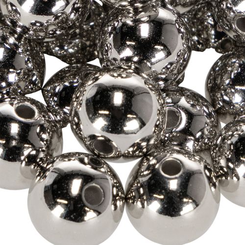 Cuentas decorativas, color plata metalizado, 14 mm, 35 unidades | Floristik24.es