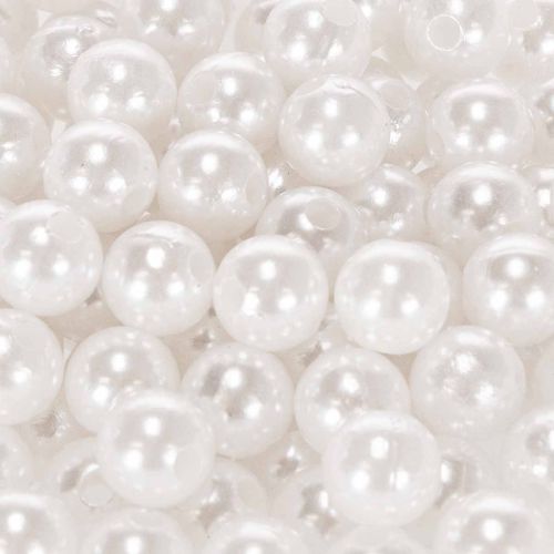 Cuentas decorativas blancas Ø10mm 115 piezas | Floristik24.es