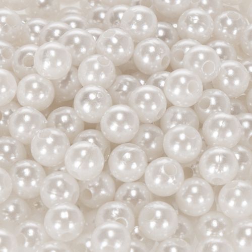 Cuentas decorativas blancas, Ø8 mm, 250 unidades | Floristik24.es