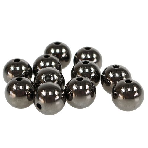 Cuentas decorativas antracita metalizada 14mm 35uds